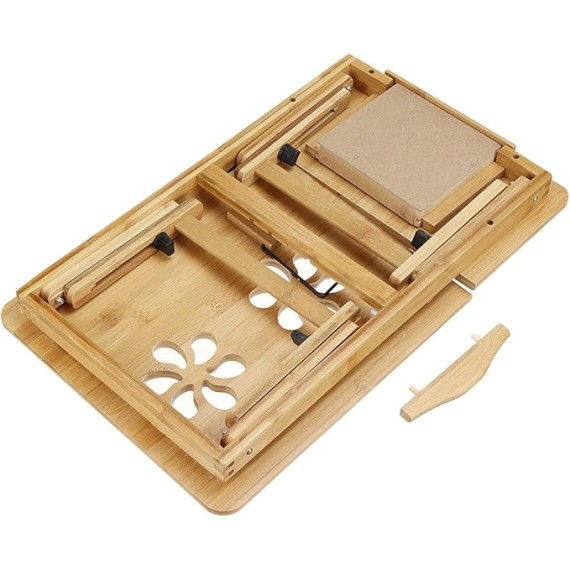 Portable Deluxe Bamboo Laptop Bed Desk Table Foldable Workstation Tray Lap