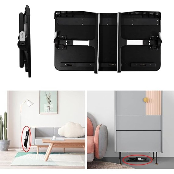Foldable Laptop Bed Tray Desk, Adjustable Laptop Bed Table with Heights and Angles, Upgraded-Sturdy Laptop Lap Desk for Bed/Sofa/Couch/Floor, laptop bed stand (Black, large and X-large)