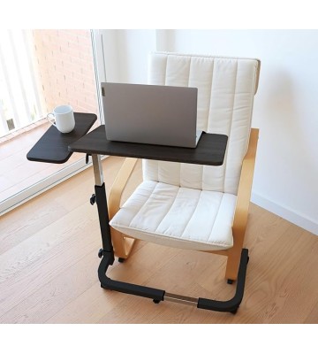 Overbed Table with Wheels Adjustable Height, Wheelchair, Tilt Top Bedside, Hospital Over Bed, Home Use (Black)