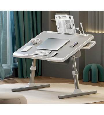 Laptop Bed Desk, Bed Desk Table Tray Stand, Portable Foldable Laptop Lap Desk Tray Table with USB/Fan/Night Light/Storage Drawer, for Bed/Couch/Sofa/Working/Study/Reading/Writing