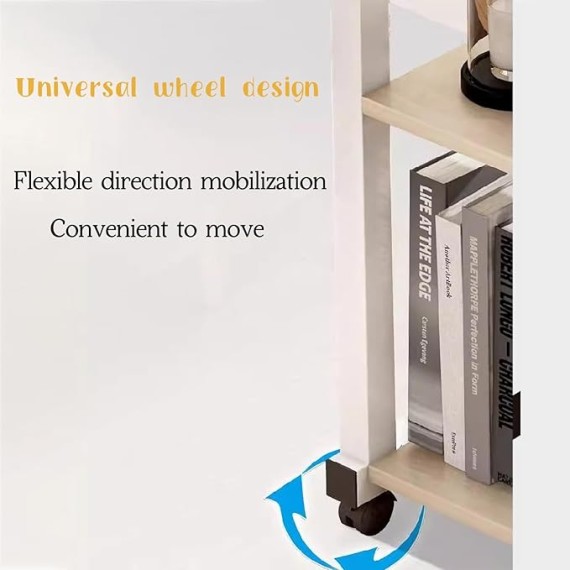 Over Bed Tables, Computer Table for Couch, Mobile End Table, Breakfast Bed Tray for Eating with Adjustable Height, Over Bed Desk, Rolling Bed Table, for Couch, Bed, Living Room, Bedroom,Warm w