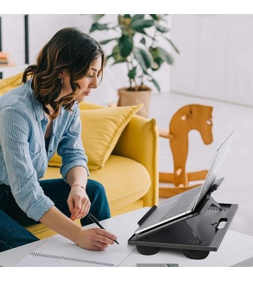 Adjustable Lap Desk - with 8 Adjustable Angles & Dual Cushions Laptop Stand for Car Laptop Desk, Work Table, Lap Writing Board & Drawing Desk on Sofa or Bed by 
