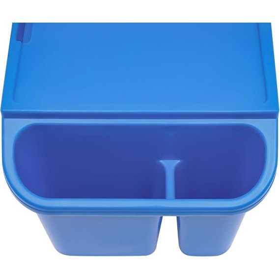 Activity Lap Desk Tray with Storage, Plastic Breakfast Laptop Trays with Side Pockets, Portable Lap Bed Table for Snacks, Play, Classroom and Sensory Toys (Blue, 50 * 25 * 18cm, 6pcs)