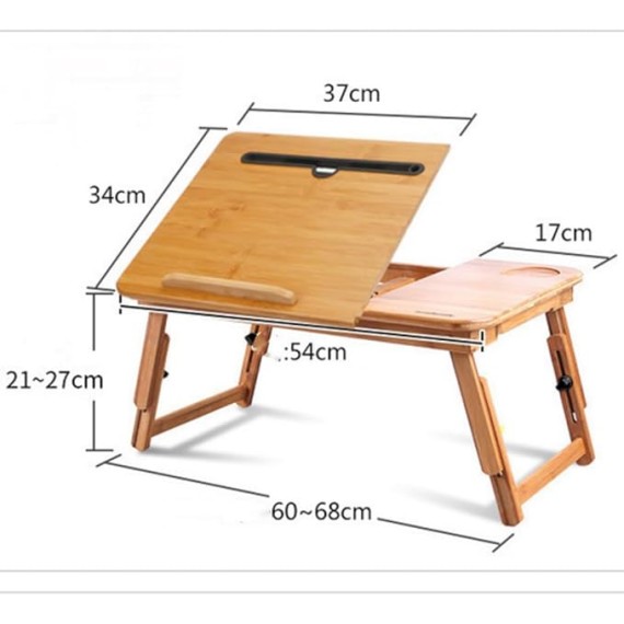 Adjustable Laptop Bed Stand with Foldable Legs - Portable Sofa Lap Desk with Mouse & Wrist Pad, Height & Angle Adjustable Notebook Standing Table (M), Medium