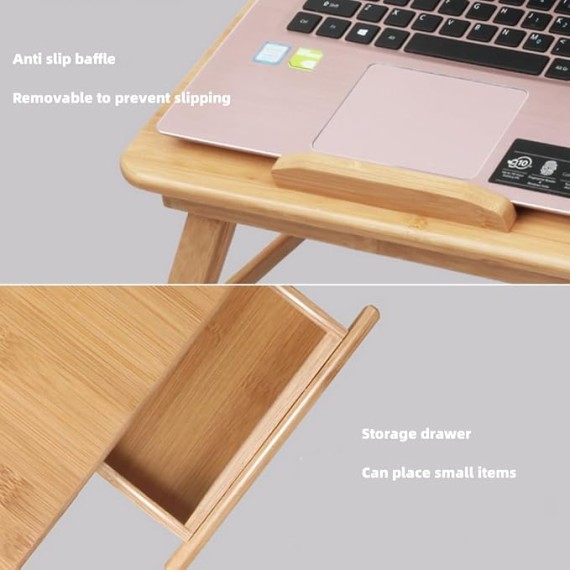 Adjustable Laptop Bed Stand with Foldable Legs - Portable Sofa Lap Desk with Mouse & Wrist Pad, Height & Angle Adjustable Notebook Standing Table (M), Medium