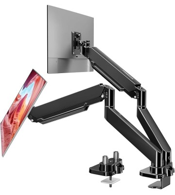 Dual Monitor Mount for 40 inch Ultrawide Screens up to 33 lbs, Heavy Duty Dual Monitor Stand with Full Motion Adjustment, Dual Monitor Arm with Tilt, Swivel, Rotation, VESA 75x75 or 100x100mm