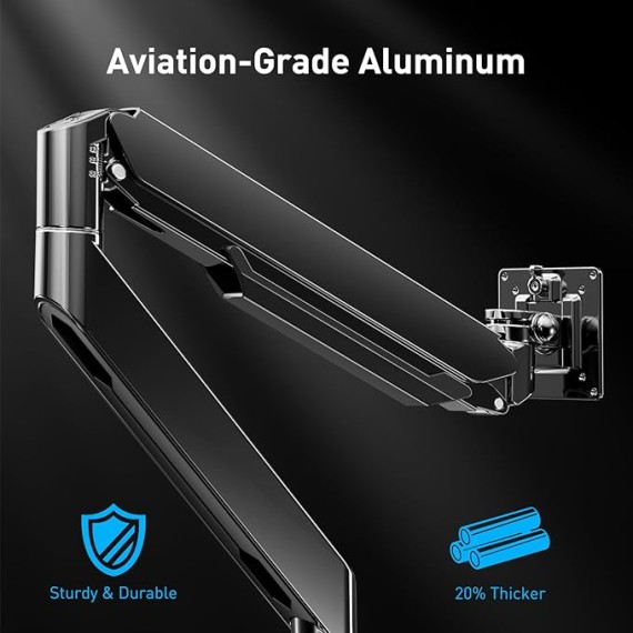 Dual Monitor Mount for 40 inch Ultrawide Screens up to 33 lbs, Heavy Duty Dual Monitor Stand with Full Motion Adjustment, Dual Monitor Arm with Tilt, Swivel, Rotation, VESA 75x75 or 100x100mm