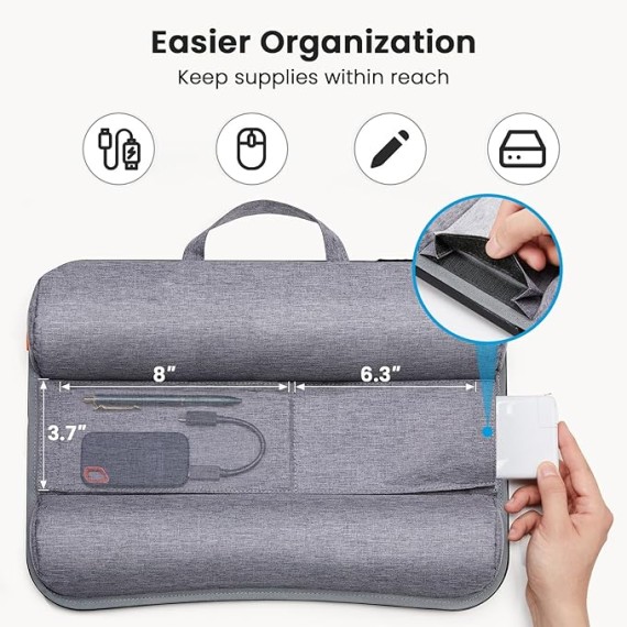 Laptop Lap Desk Fits up to 15.6 inch Laptops, Lap Desk with Cushion, Phone Slot & Storage Bag, Portable Lightweight Lap Desk for Laptop, Black Laptop Desk for Home Office Dormitory