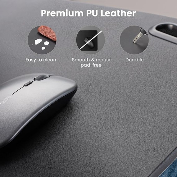 Laptop Lap Desk Fits up to 15.6 inch Laptops, Lap Desk with Cushion, Phone Slot & Storage Bag, Portable Lightweight Lap Desk for Laptop, Black Laptop Desk for Home Office Dormitory