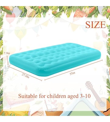 Kids Inflatable Airbed Travel Bed Sleeping Pad Blow up Camping Beds Leak Proof Inflatable Mattress with Velvety Thickened Surface for Girls Boys Camping Toddler Play Tent Indoor (6 Pcs)