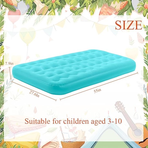 Kids Inflatable Airbed Travel Bed Sleeping Pad Blow up Camping Beds Leak Proof Inflatable Mattress with Velvety Thickened Surface for Girls Boys Camping Toddler Play Tent Indoor (6 Pcs)