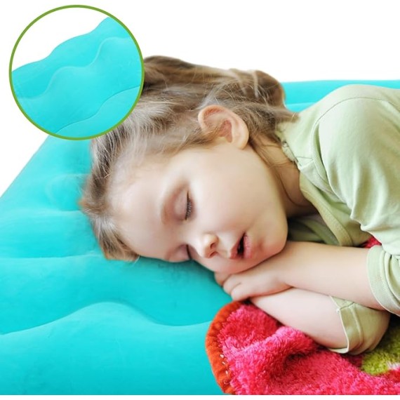 Kids Inflatable Airbed Travel Bed Sleeping Pad Blow up Camping Beds Leak Proof Inflatable Mattress with Velvety Thickened Surface for Girls Boys Camping Toddler Play Tent Indoor (6 Pcs)