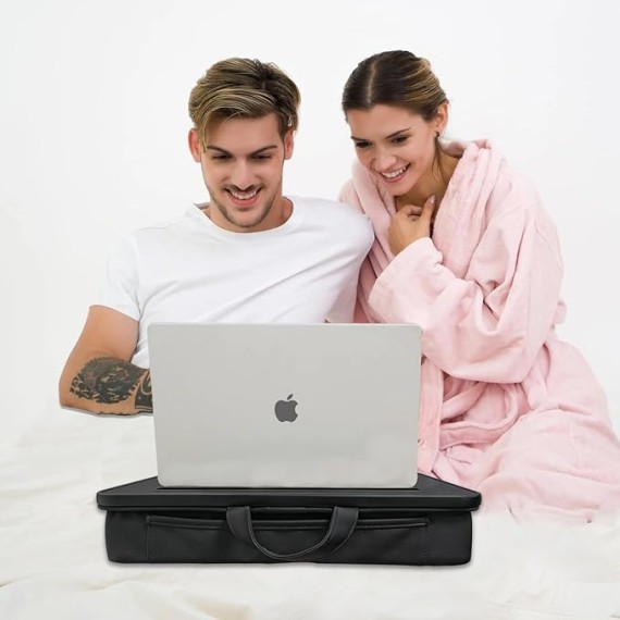 Laptop Bed Tray Table, Adjustable Laptop Desk for Bed, Multifunctional Lap Table for Working, Eating, Writing, Gaming, Drawing (Black-XL, M)