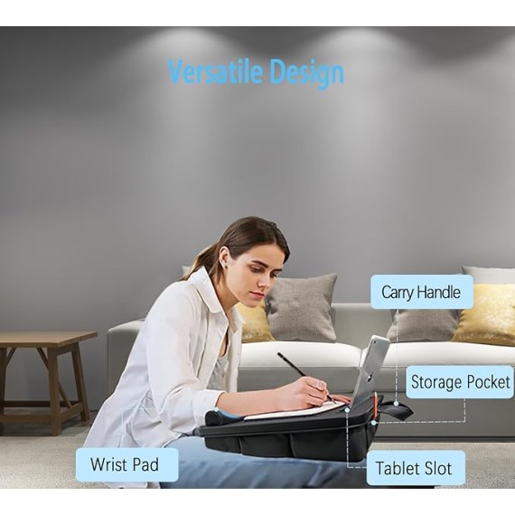 Laptop Bed Tray Table, Adjustable Laptop Desk for Bed, Multifunctional Lap Table for Working, Eating, Writing, Gaming, Drawing (Black-XL, M)