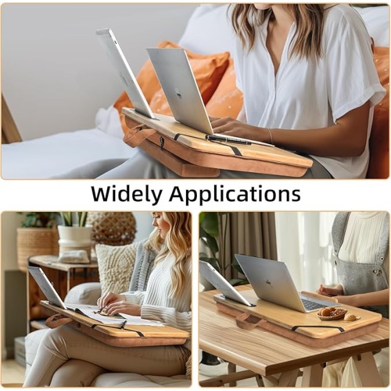 Oversized Lap Desk, 24" Extra Large Lap Desk with Cushion, Lap Desk for Laptop,Fits up to 19 inch Laptop, Laptop Desk for Bed,Couch, Home Office