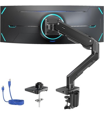 Heavy Duty Monitor Arm for 49 inches Screens up to 35 lbs, Aluminum Ultrawide Monitor Mount for Samsung Odyssey G9 Monitor Arm, Fully Adjustable Monitor Stand for Desk, VESA 100x100mm, Black