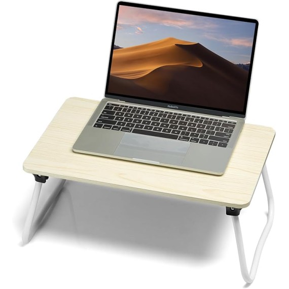 Foldable Lap Table, Laptop Bed Desk, Portable Study Table, Laptop Desk/Stand for Bed, Lightweight & Mini Table for Breakfast or Drawing - Maple
