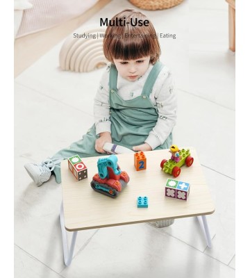 Foldable Lap Table, Laptop Bed Desk, Portable Study Table, Laptop Desk/Stand for Bed, Lightweight & Mini Table for Breakfast or Drawing - Maple