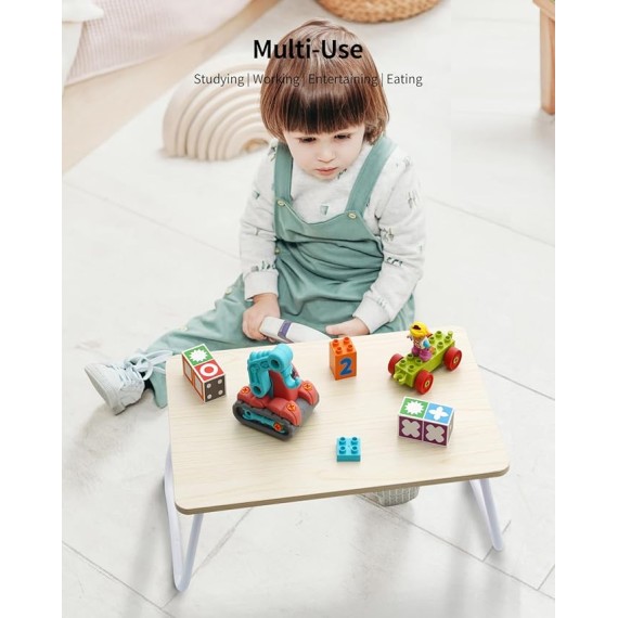 Foldable Lap Table, Laptop Bed Desk, Portable Study Table, Laptop Desk/Stand for Bed, Lightweight & Mini Table for Breakfast or Drawing - Maple