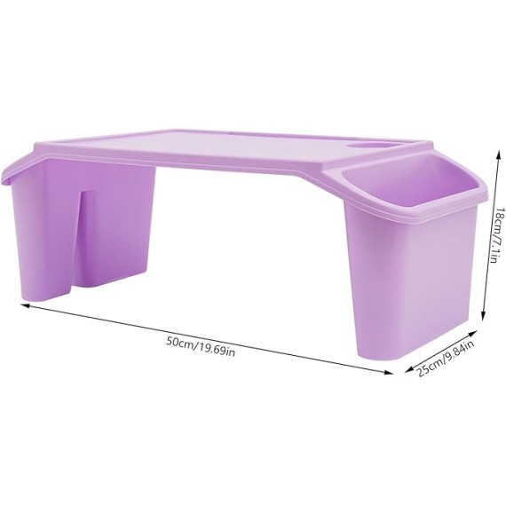 4 Pcs Kids Lap Desk Tray Bulk 19.7 x 9.8 x 7.1 Inch Portable Lap Tray for Kids Plastic Lap Table with Side Pockets, Portable Lap Bed Table for Classroom Home