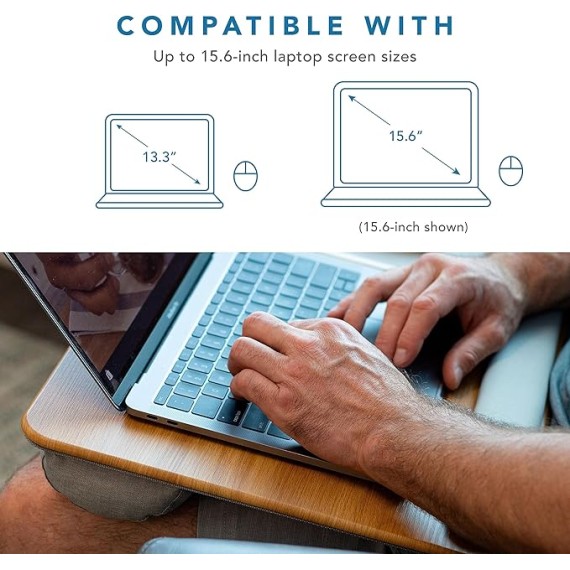 LAPGEAR Home Office Pro Lap Desk with Wrist Rest, Mouse Pad, and Phone Holder & Home Office Lap Desk with Device Ledge, Mouse Pad, and Phone Holder