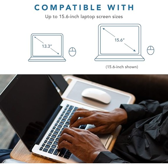 LAPGEAR Home Office Pro Lap Desk with Wrist Rest, Mouse Pad, and Phone Holder & Home Office Lap Desk with Device Ledge, Mouse Pad, and Phone Holder