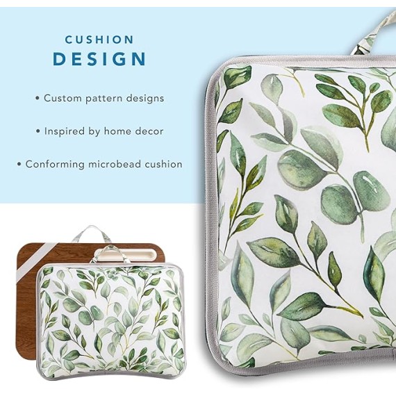 LAPGEAR Designer Lap Desk with Phone Holder and Device Ledge - Watercolor Leaves - Fits up to 15.6 Inch Laptops - Style No. 45412