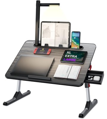 Laptop Desk for Bed with LED Light, Adjustable Foldable Bed Table Lap Desk,Computer Tray Laptop Stand with Book Stand,Wrist Rest, Storage Drawer for Adults Kids Writing Work Study Couch Floor