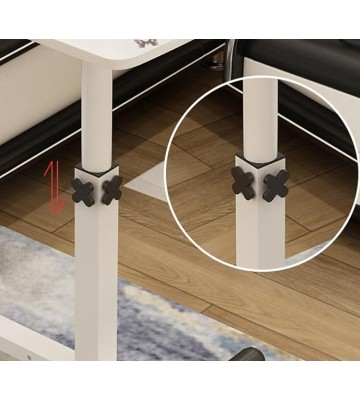 Hospital Bed Table, Overbed Table Adjustable Height with Wheels, Space-Saving Portable Rolling Adjustable Table, Laptop Table,C