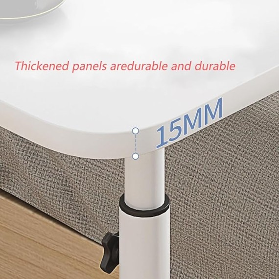 Hospital Bed Table, Overbed Table Adjustable Height with Wheels, Space-Saving Portable Rolling Adjustable Table, Laptop Table,C