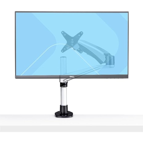 Monitor Desk Mount for 27in 16:9 or 30in 21:9 Ultrawide Screens, VESA 75x75/100x100, Tool-Less Arm Adjustments