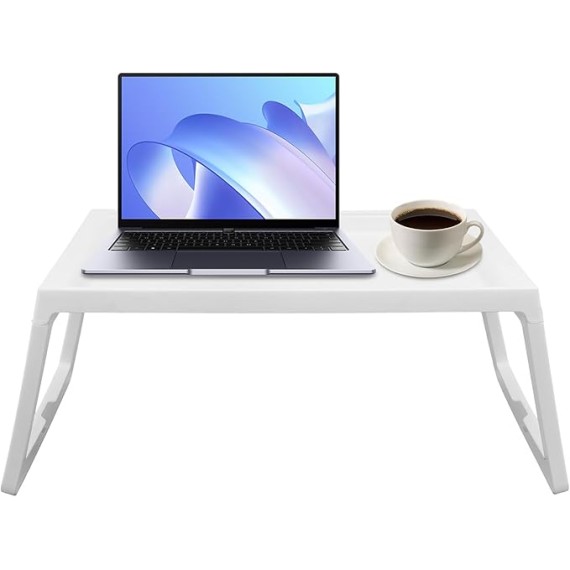 Set of 8 Foldable Laptop Desk Notebook Stand Reading Holder, Portable Mini Bed Table Lap Standing Desk for Bed/Desk White