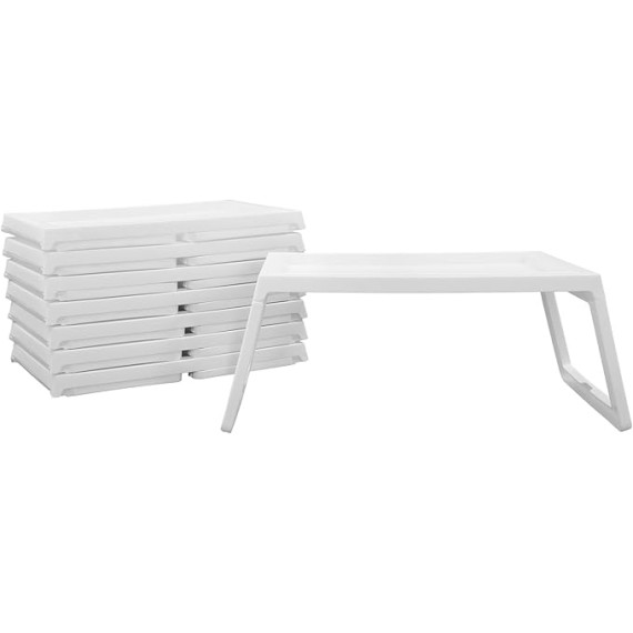 Set of 8 Foldable Laptop Desk Notebook Stand Reading Holder, Portable Mini Bed Table Lap Standing Desk for Bed/Desk White