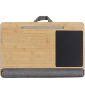 Lap Laptop Desk, 21.7X14.2in Ergonomic Bamboo Laptop Stand, Portable Laptop Table with Soft Cushion for Laptops, Phones, Tablets, and Books