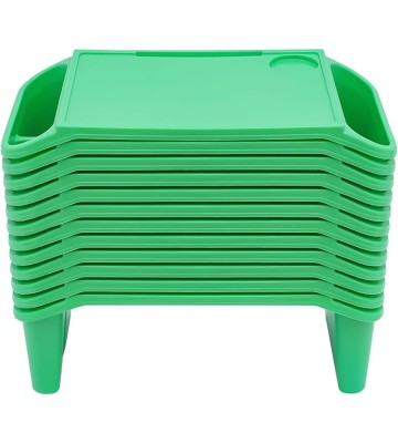 12 Pcs Lap Desk Kids, Lap Desks Lap Tray, Breakfast in Bed Trays for Eating, Lap Trays for Eating on Couch, Kids Eating Table, Lap Desk Tray for Writing Eating Game Classroom (Green, 12 Pcs)