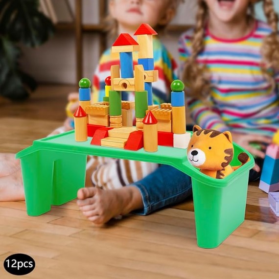 12 Pcs Lap Desk Kids, Lap Desks Lap Tray, Breakfast in Bed Trays for Eating, Lap Trays for Eating on Couch, Kids Eating Table, Lap Desk Tray for Writing Eating Game Classroom (Green, 12 Pcs)