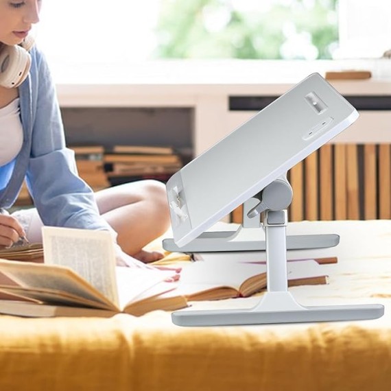 Laptop Bed Tray Table, Height Angle Adjustable Laptop Bed Stand, Portable Laps Desk with Foldable Legs Foldable Laps Tablet Table for Sofa Couch White