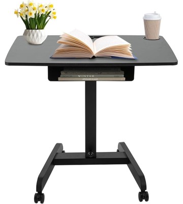 Mobile Computer Desk,Standing Height Adjustable Laptop Desk Rolling Table,Overbed Table,Adjustable Computer Desk Cart,Laptop Standing Desk Cart with 4 Wheels&Shelf