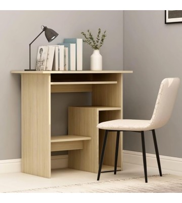 Desk Sonoma Oak 31.5"x17.7"x29.1" Engineered Wood Computer Desk Office Desk Gaming Desk Suitable for Study, Office, Bedroom.
