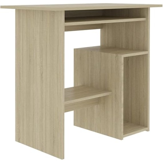 Desk Sonoma Oak 31.5"x17.7"x29.1" Engineered Wood Computer Desk Office Desk Gaming Desk Suitable for Study, Office, Bedroom.