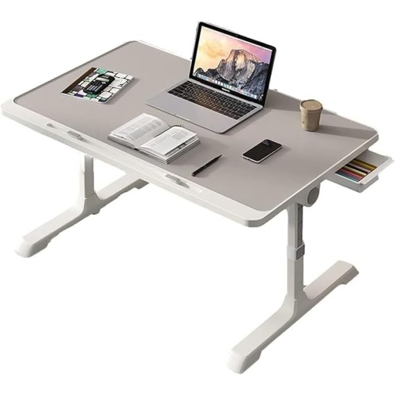 Laptop Desk for Bed Adjustable Height Foldable Multi-Function Lap Tray Table Notebook Computer Sofa Stand &, Gray
