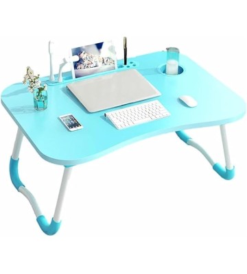 Laptop Bed Table Portable Lap Desk Notebook Stand Reading Holder Tray with USB Charge Port/Cup Holder/Pen for/Couch/Sofa