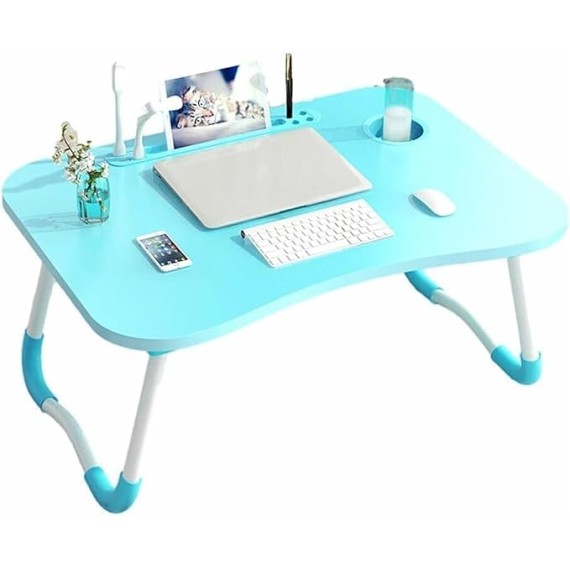 Laptop Bed Table Portable Lap Desk Notebook Stand Reading Holder Tray with USB Charge Port/Cup Holder/Pen for/Couch/Sofa
