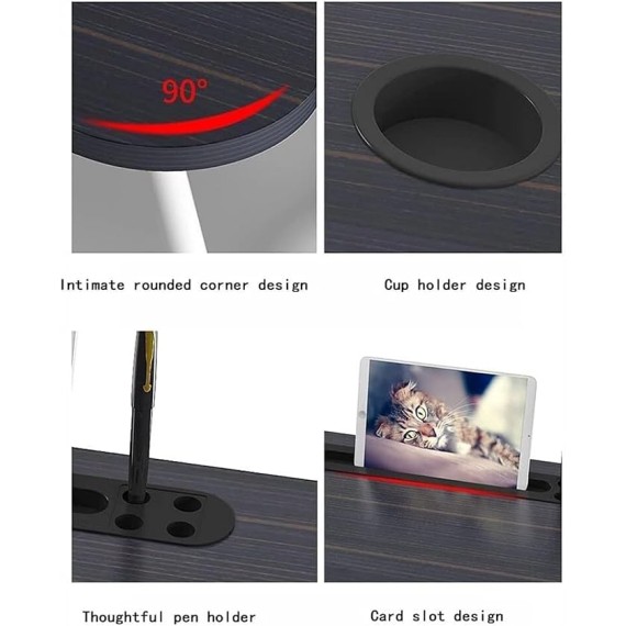 Laptop Bed Table Portable Lap Desk Notebook Stand Reading Holder Tray with USB Charge Port/Cup Holder/Pen for/Couch/Sofa