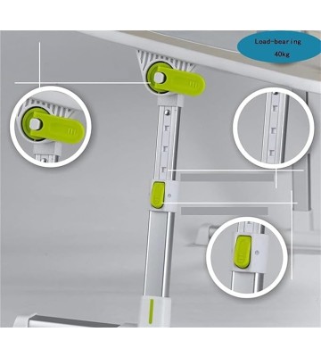 Adjustable Folding Laptop Table Lap Desk Bed Computer Tray Stand 4 Levels 5 Heights Foldable Portable for Watching Movie