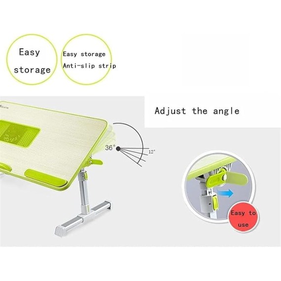 Adjustable Folding Laptop Table Lap Desk Bed Computer Tray Stand 4 Levels 5 Heights Foldable Portable for Watching Movie