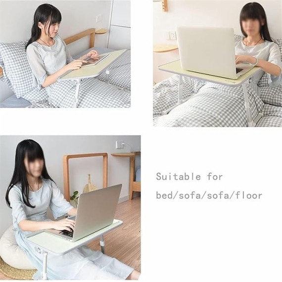Adjustable Folding Laptop Table Lap Desk Bed Computer Tray Stand 4 Levels 5 Heights Foldable Portable for Watching Movie