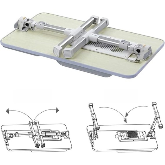 Adjustable Folding Laptop Table Lap Desk Bed Computer Tray Stand 4 Levels 5 Heights Foldable Portable for Watching Movie