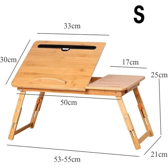 Laptop Bed Table Wooden Laptop Desk Portable Folding Desk Sofa Bed Notebook Stand Study Table with Drawer + Cup Holder + Phone