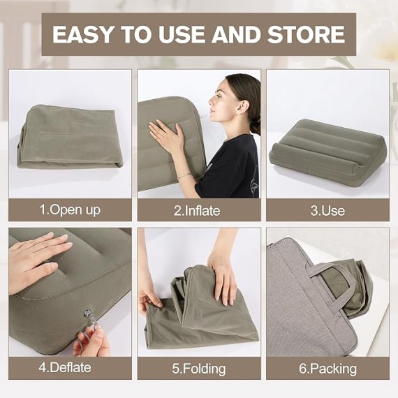 lnflatable Lap Laptop Desk,Soft Controller Game Pillow with Anti-Slip Strip,Portable Inflatable Travel Table Fits up to 15.6 inch Laptop for Reading,Gaming,Playing,Working in Bed Sofa Travel